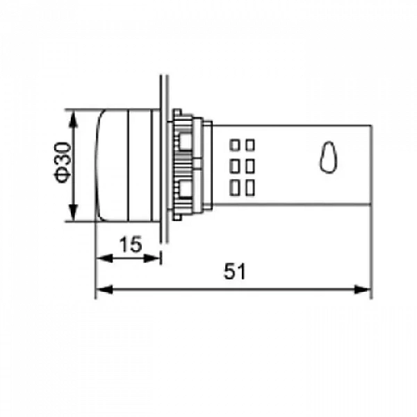 Индикатор значения напряжения желт. VD22 70-500В Rexant 36-5002
