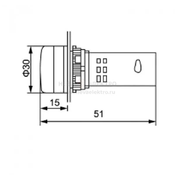 Индикатор значения напряжения желт. VD22 70-500В Rexant 36-5002