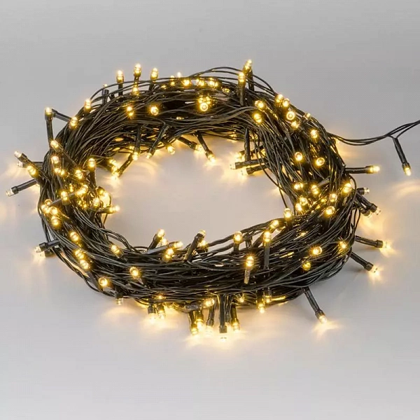 Гирлянда LED ULD-S2000-200/DGA WARM WHITE IP20 20м 200 диодов тепл. бел. свет провод зел. Uniel UL-00007308