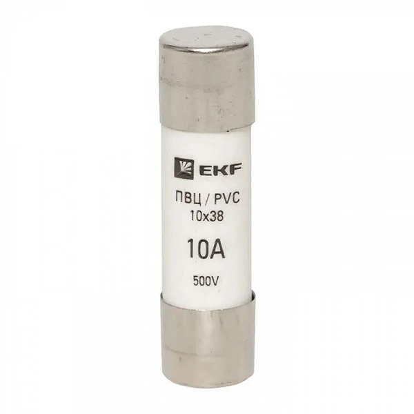 Вставка плавкая цилиндрическая ПВЦ 10х38 10А EKF pvc-10x38-10