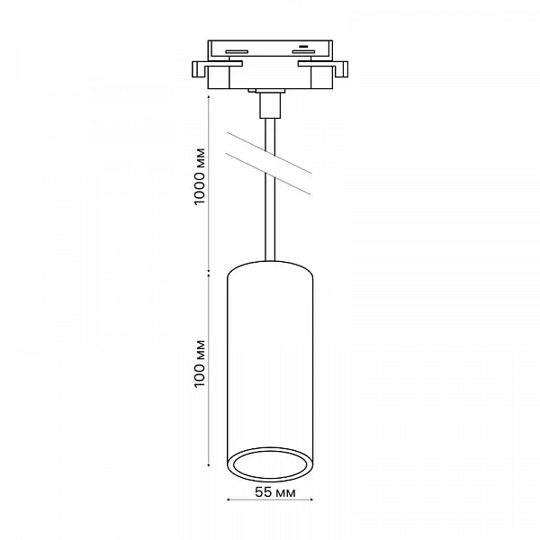 Светильник трековый подвес ARTLINE 55х55х100мм GU10 230В алюм. 2.6кв.м бел. Ritter 59927 6