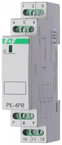 Реле промежуточное PK-4PR/48 (48В AC/DC 1 модуль монтаж на DIN-рейке 4х8А 2NO/NC+2NC IP20) F&F EA06.001.031