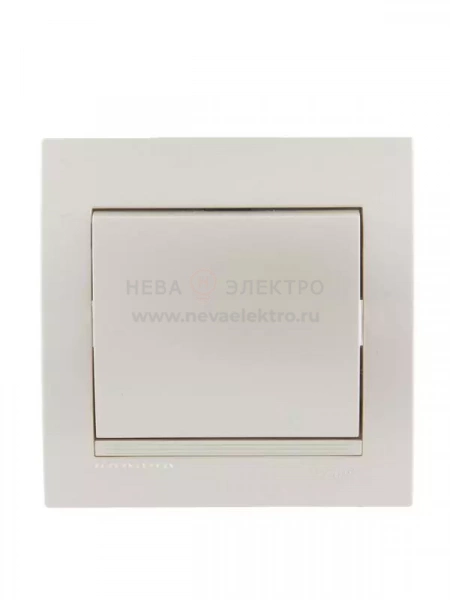 Выключатель 1-кл. СП Deriy 10А жемчуж./бел. метал. LEZARD 702-3030-100
