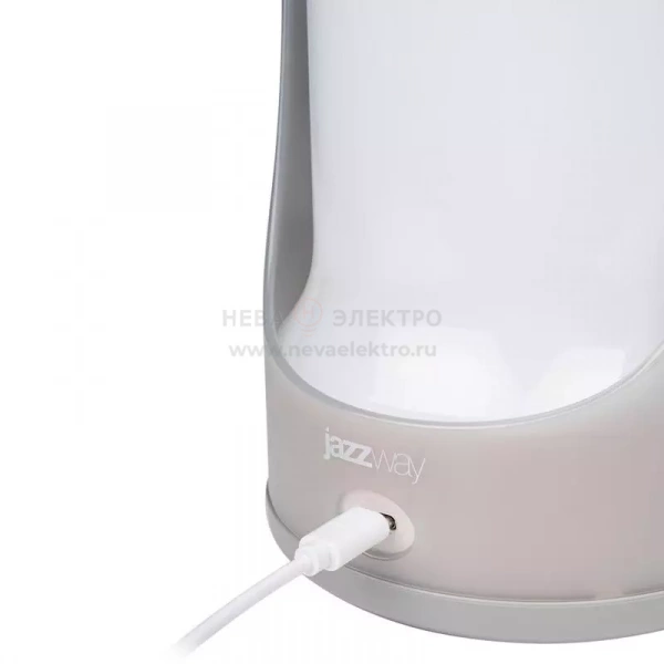 Фонарь светодиодный аккумуляторный кемпинговый Accu5-L60-gy 60SMDх0.5Вт 220/350/650лм 8000-9000К IP20 (Li-ion аккумулятор 3.7В 18650 3600мА.ч) диммер сер. JazzWay 5058323