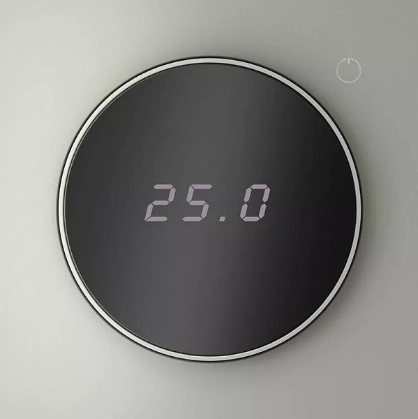 Терморегулятор электронный S70 с индикацией и датчиком для теплого пола механизм сталь Voltum VLS070105