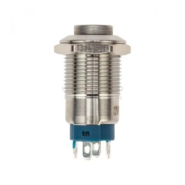 Кнопка антивандальная d12 12В Фикс (2с) OFF-ON син. (A-12-C2) Rexant 36-3221