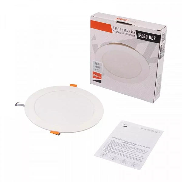 Светильник светодиодный PLED DL7 WH Downlight 18Вт 4000К IP54 170х26мм ДВО встраив. JazzWay 5046658