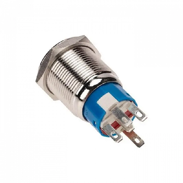 Кнопка антивандальная d19 12В Фикс (5с) ON-OFF/OFF-ON подсв/красн. Rexant 36-3420