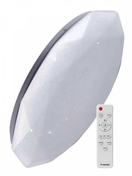 Светильник светодиодный PREMIUM DIAMOND 75Вт 230В 3000-6500К 6000лм IP40 500х90мм настенно-потолочный управляемый с пультом ДУ КОСМОС KSDiam75W