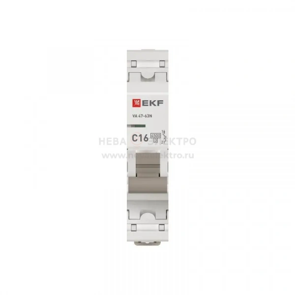 Выключатель автоматический модульный 1п C 16А 4.5кА ВА 47-63N PROxima EKF M634116C