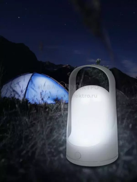 Фонарь светодиодный аккумуляторный кемпинговый Accu5-L60-gy 60SMDх0.5Вт 220/350/650лм 8000-9000К IP20 (Li-ion аккумулятор 3.7В 18650 3600мА.ч) диммер сер. JazzWay 5058323