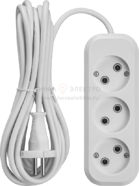 Удлинитель 3х3м без заземл. 10А IP20 90508 OPE-S-03-300-X-2х1 ОНЛАЙТ 90508