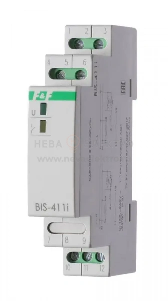 Реле импульсное BIS-411i (установка на DIN-рейку; для нагрузки с больш. пусков. током (160А/20мс)) F&F EA01.005.017