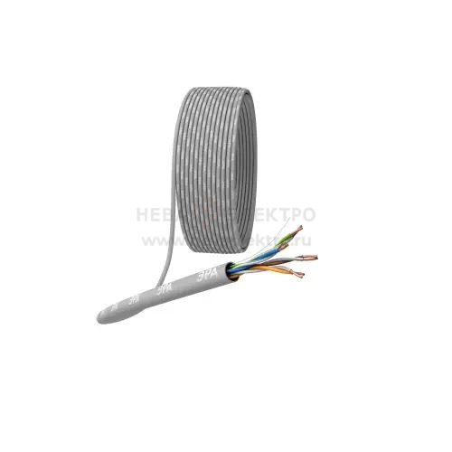 Кабель витая пара U/UTP кат.5E 4х2х24AWG solid CU PVC сер. (м) U-4-PVC Эра Б0044429