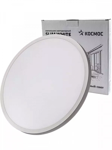 Светильник светодиодный SLIM WHITE 48Вт 4500К IP40 3480лм 230В 500х25мм КОСМОС KSlim48w_W4500K
