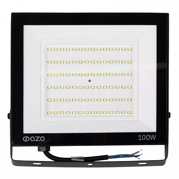 Прожектор светодиодный СДО-20 100Вт 6500К IP65 230В BL ДО прозр. закален. стекло ФАZА 5047341