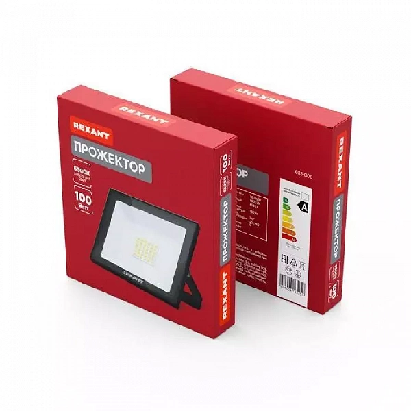Прожектор светодиодный 100Вт 200-260В IP65 8000лм 6500К хол. бел. Rexant 605-005