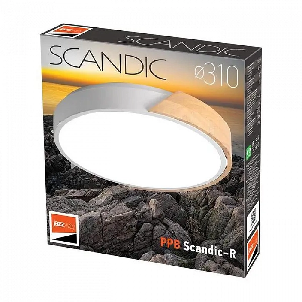 Светильник светодиодный декоративный PPB Scandic-R 24Вт 4000К IP20 настенно-потолочный бытовой GR/W JazzWay 5037052