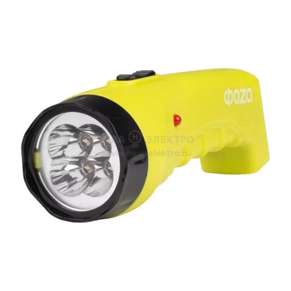 Фонарь аккумуляторный ручной AccuF2-L04-gn 4LED 2 режима: 100проц./25проц. аккум. 0.4А.ч выдвижная вилка индикатор зарядки зел. ФАZА 2857859
