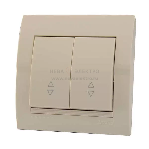 Переключатель проходной 2-кл. СП Deriy 10А крем. LEZARD 702-0303-106