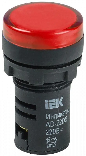 Лампа светосигнальная AD22DS d22мм 230В красн. KARAT IEK BLS10-ADDS-230-K04