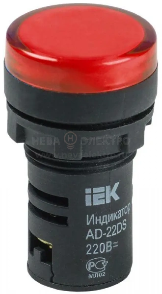 Лампа светосигнальная AD22DS d22мм 230В красн. KARAT IEK BLS10-ADDS-230-K04