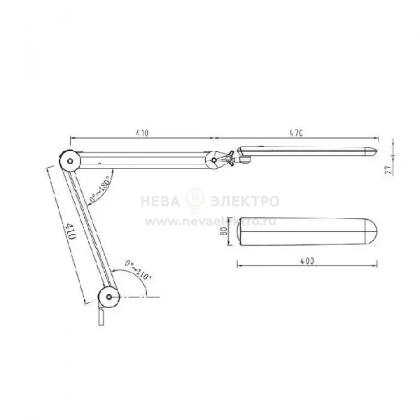 Светильник светодиодный настольн. Blue Stream 60LED бестеневой на струбцине бел. Rexant 31-0407