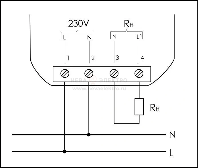 Ограничитель мощности ОМ-2 1ф 20-1000Вт на плоскость 230В AC1 10А 1НО F&F EA03.001.005