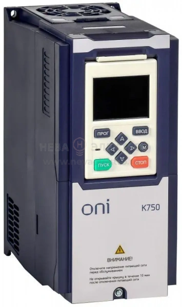 Преобразователь частоты K750 380В 3Ф 4-5.5кВт 9.4-13А встр. торм. ONI K750-33-455NTM