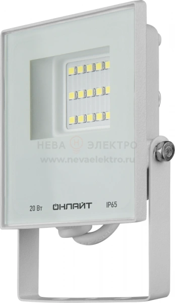 Прожектор светодиодный 90 133 OFL-20-6K-WH-IP65-LED 20Вт 6000К IP65 1600лм бел. ОНЛАЙТ 90133