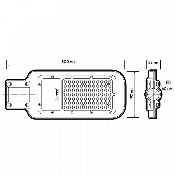 Светильник светодиодный PSL 07 100Вт 5000К IP65 180-260В AC ДКУ уличный JazzWay 5041097