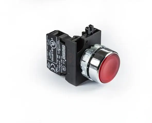 Кнопка нажимная круглая красн. (1НЗ) EMAS CM200DK