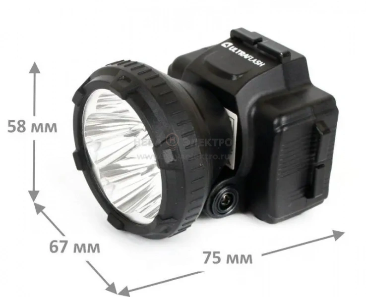 Фонарь аккумуляторный налобный LED5365 5LED 2 режима 220В пластик. черн. (бокс) Ultraflash 11648
