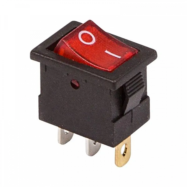 Выключатель клавишный 12В 15А (3с) ON-OFF красн. с подсветкой Mini (RWB-206-1; SC-768) Rexant 36-2170