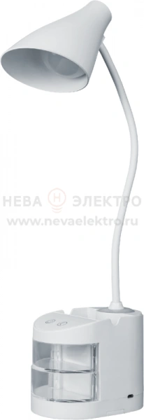 Светильник светодиодный настольный 93 159 NDF-D036-5W-4K-WH-LED 5Вт 4000К 240лм сенсор USB с подставкой для канц. на основании бел. Navigator 93159