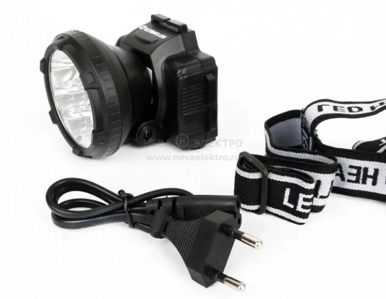 Фонарь аккумуляторный налобный LED5365 5LED 2 режима 220В пластик. черн. (бокс) Ultraflash 11648