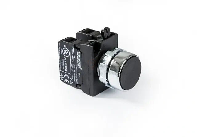 Кнопка нажимная круглая CM101DH (2НО) черн. EMAS CM101DH