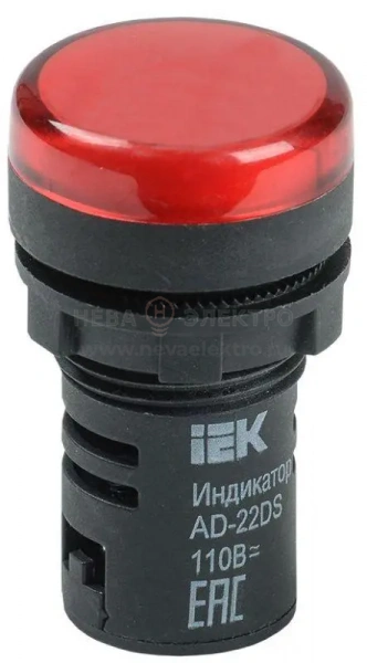 Лампа светосигнальная AD22DS d22мм 24В AC/DC красн. KARAT IEK BLS10-ADDS-024-K04