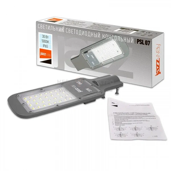 Светильник светодиодный PSL 07 30Вт 5000К IP65 AC180-260 уличный ДКУ Pro JazzWay 5041035
