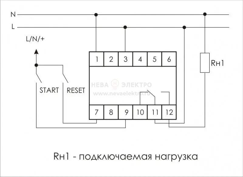 Реле времени PCS-516 8А 230В 1 перекл. IP20 многофункц. вход: START/RESET монтаж на DIN-рейке (аналог РВО-1М) F&F EA02.001.013