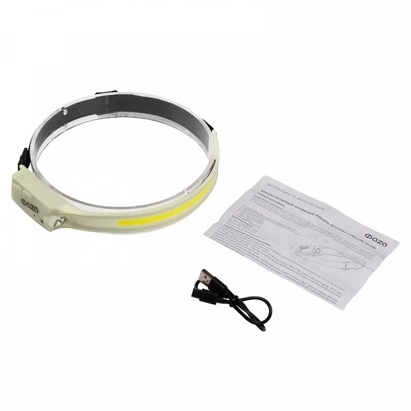 Фонарь аккумуляторный налобный ФАZА AccuFH3-L3W/L3W-GLOW 3Вт COB+3Вт XPE (5режимов упраление жестами) IP44 ФАZА 5061729