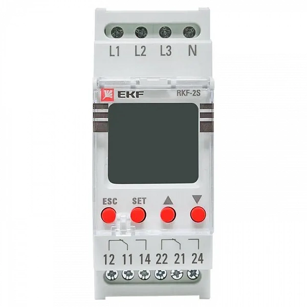Реле контроля фаз с LCD дисплеем RKF-2S (с нейтралью) EKF rkf-2s