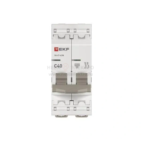 Выключатель автоматический модульный 2п C 40А 6кА ВА 47-63N PROxima EKF M636240C