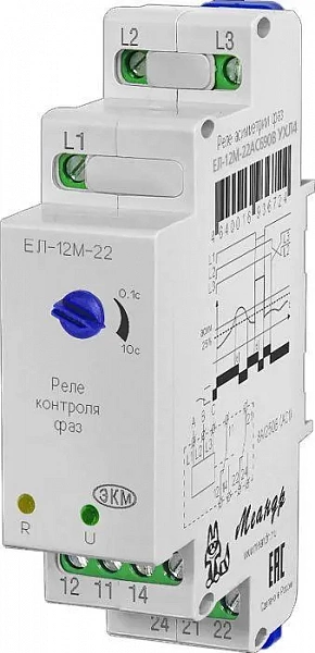 Реле контроля трехфазного напряжения ЕЛ-12М-22 AC690В УХЛ2 (спец.) Меандр A8302-16936731