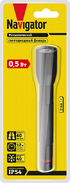 Фонарь 71 586 NPT-CM13-2AA 1LEDx0.5Вт алюм. Navigator 71586