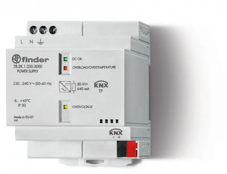 Источник питания импульсный вход 110...240В AC / выход 29B DC 640мА KNX Bus FINDER 782K12303000
