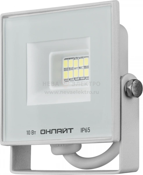 Прожектор светодиодный 90 131 OFL-10-6K-WH-IP65-LED 10Вт 6000К IP65 800лм бел. ОНЛАЙТ 90131