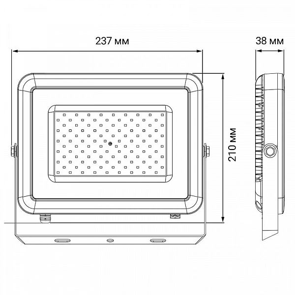 Прожектор светодиодный PFL-S2 50Вт 6500К IP65 220–240В ДО с клапаном закален. матов. стекло сер. JazzWay 2853301D