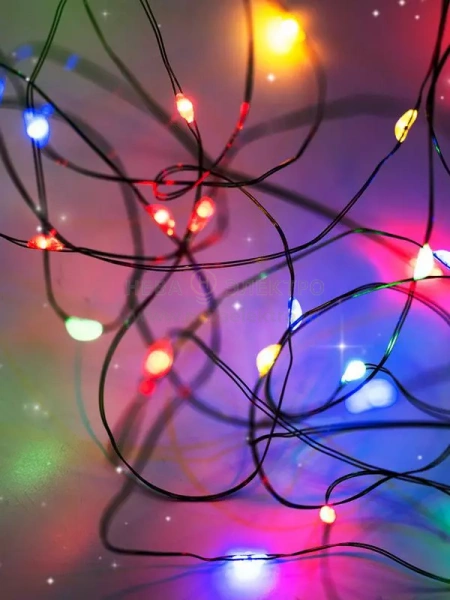 Гирлянда "Роса" DC-G06-120M 120 RGB microLED 12.1м. 8реж. 3хAA ФАZА 5059610