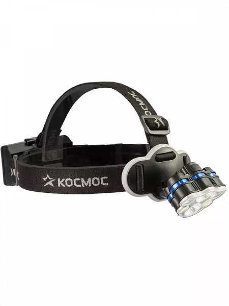 Фонарь налобный 2х4Вт T6 2х2Вт XPE 2x2Вт COB /Li-ion 2х1200мА.ч ABS пластик КОСМОС KOC852Lit